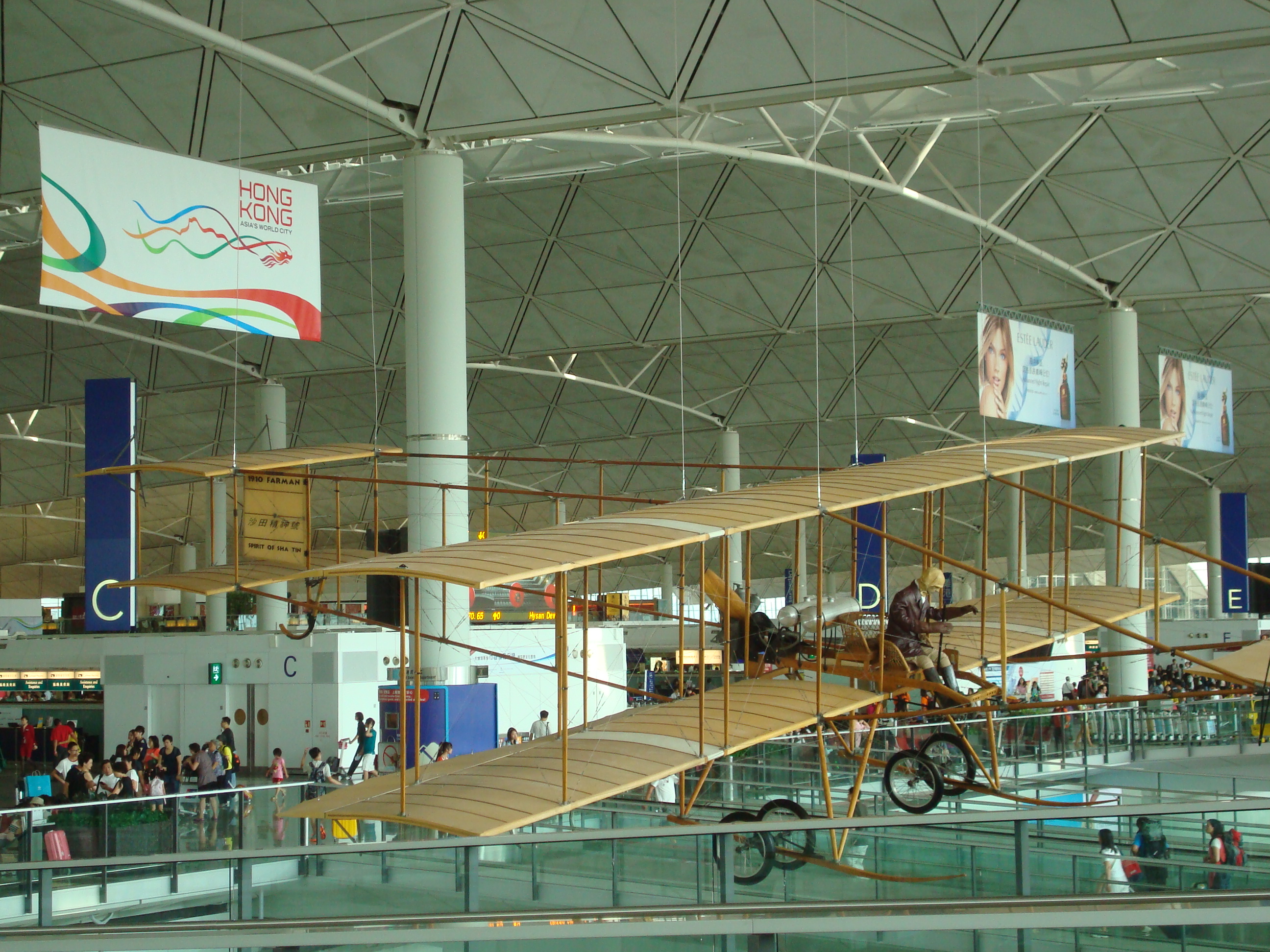 Wright Brothers Flyer in Hong Kong Airport